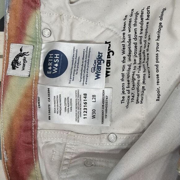 Womens Wrangler Wild West 603 High Rise Straight Jeans Sz 30 Anthropologie Retro - Picture 7 of 7